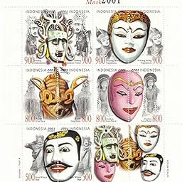 Indonesia 2001 MNH Miniature Mask Costume Culture Theme image 1