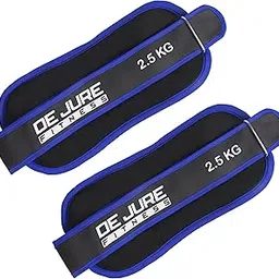 DE JURE FITNESS Ankle & Wrist Weight Set, Adjustable Strap, 2.5KG Pair (2.5Kg x 2 = 5kg) (P) (Blue Black)-picture-14