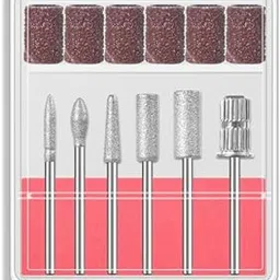 Nail Drill Bits Set Professional Bits Nail Art Tools With6 3/32 inch Nail File Bits & 6 Sanding Bands for Nail Care Tools Gel Nails Manicure Home Salon-image-27