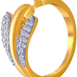 p.c. chandra jewellers 14k (585) Yellow Gold and American Diamond Ring for Women-picture-11