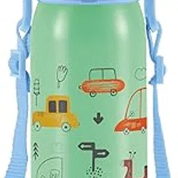 MILTON Torque 650 ISI Certified Stainless Steel Water Bottle, Leak Proof, Rust Proof, Single Walled,1 Yr Warranty, Ideal Sipper Water Bottle for School Kids Bottle, 625 ml, Aqua Green (Cars)-picture-10