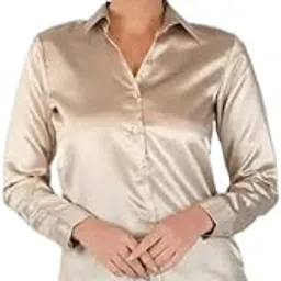 bowrain Satin Full Sleeve Shirt for Women-picture-57