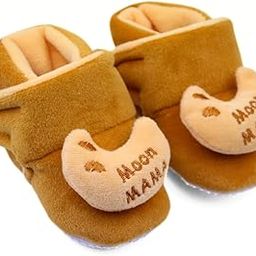 neska moda Baby Boys & Girls 6 To 12 Months Moon Mama Soft & Skin Friendly Velvet Hook & Loop Booties -BT3461-picture-40
