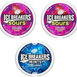 Ice Breakers Sours Mixed Berry + Strawberry + Cherry (2x42g), Ice Breakers Coolmint (1x42g) | Sugar Free Mints With Cooling Crystal | Natural, Artificial Flavors, Pack Of 3-image-33
