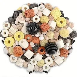 Jainsons Pet Products Aquarium Fish Tank 12 in 1 Filter Media, Ceramic Rings Bio Balls Porous Filter Biochemical Ball Activated Carbon Filtration for Aquarium Fish Tank Pond Fountain (400, Grams)-image-66