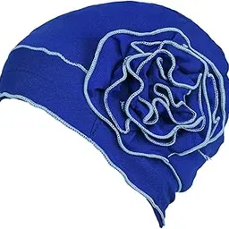 myaddiction Turban Breathable Winter Gift Flower Cap Casual Sleep Cap for Cancer Patient blue-picture-15