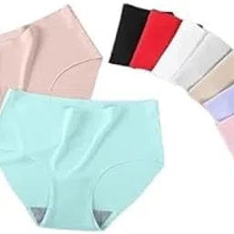 louryn koulyn Seamless Panties for Women Ice Silk Underwear No Show Laser Cut Hipster Panties for Women - Multi Colored-picture-26