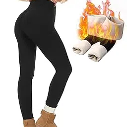 nexiepoch Fleece Lined Leggings Women - High Waisted Thick Winter Warm Thermal Pants with Tummy Control for Cold Weather-picture-50