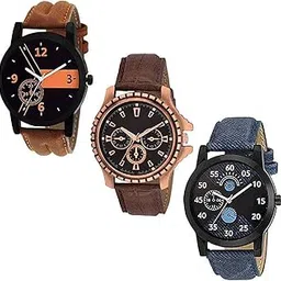 acnos Premium Analog Multi-Colour Dial Men's Watch - An-Combo-01-02-Mino, Multi-Color, Leather-picture-54