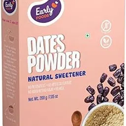 Early Foods - 100% Dry Dates Powder | Kharik/Khajur Powder | 100% Natural Sweetener | No Maltodextrin, No Chemicals | Substitute for Refined Sugar | Dates Powder 200gms-image-5