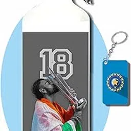 CRAFT MANIACS Virat Kohli Flag 600 ML BPA & Lead Free Sipper Bottle & Cricket Keychain Best HD Print Sipper For Cricket Lovers-image-76