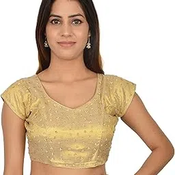 nishtha creation Blouse Women's Raw Silk Saree Blouse-picture-12