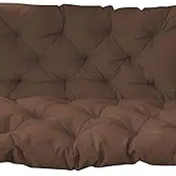 UJEAVETTE® Swing Chair Cushion Hanging Basket Seat Cushion for Lounger Bench Patio Lawn Brown and M-picture-17