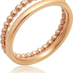 gold trove Stainless Steel Stackable Ring for Womens in Rose Gold Plated Engagement Wedding Band Ring for Mum, Wife or Girlfriends Jewellery Gift image 1