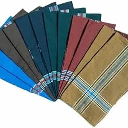 Premium 100% Cotton Handkerchiefs for Men & Women ? Soft, Durable, Reusable ? Classic White & Assorted Colors ? Ideal for Daily Use, Gifts, Pocket Square ? Pack of 12-image-33