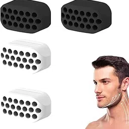 4PCS Jawline Exerciser, Jawline Shaper for Men and Women, Face Exercise Tool, Silicone Jaw Trainer for Defined Jawline, Double Chin Reducer, 2 Black and 2 White-picture-52