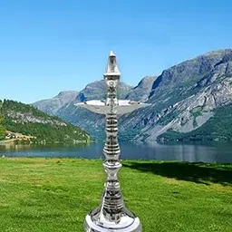 Denique Silver Plated Brass Kerala Samai Diya Deepam Deepak Traditional Diya Lamp Vilakku for Pooja and Gifting Purpose (1pc)-picture-65