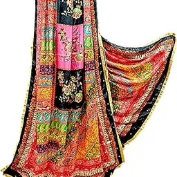 svc culture Mirror Work Dupatta – 2.5m Length, Navya Silk, Multicolor – Perfect for Dandiya, Lehenga,Half Saree Office Wear & Gifting-picture-25