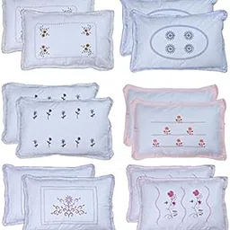 Shri Krishana Fabrics Ultra White Cotton Pillow Cover - 18"x28", Set of 12 (White New)-picture-30