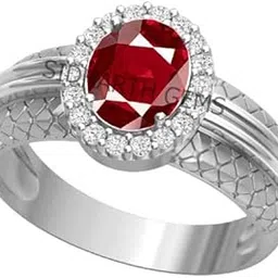akshita gems Burma Ruby Stone 7.00 Ratti with Lab Tested Certified untreated Unheated Natural Manik Gemstone manikya Silver Plated Adjustable Ring for Women and Men-picture-47