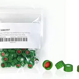 PEKYBIO HPLC 9-425 Screw Thread Vial Green Caps, 2ml autosampler Vial caps, 9mm, Red PTFE/White Silicone Septa, 100 pcs/pk-picture-26
