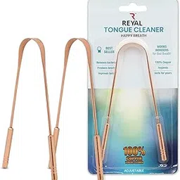 Reyal Pure Copper Tongue Cleaner, Fights Bad Breath, 100% Copper Ayurveda Tongue Cleaner for Adults and Kids(Pack of 2)-image-81