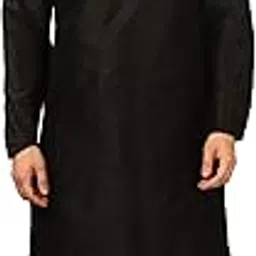 royal kurta Men's Regular Fit Silk Blend Dhoti Kurta Set (Black)-picture-34