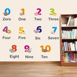 StickMe 'Colorful - Numbers - Baby - Kids - Learning Education Nursery Pre School Kinder Garden Wall Sticker' -SM720 (Multi Colour, Vinyl - 100cm X 80 cm)-picture-22