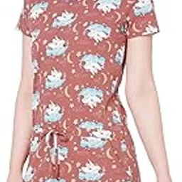 sweet dreams Women Printed Round Neck Short Sleeve Cotton Jersey Nightdress-picture-18