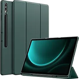 ProElite Cover for Galaxy Tab S9 FE Plus/S9 Plus/S10+ 12.4" Cover, Soft Flexible Flip Case Cover with S Pen Holder for Samsung Galaxy Tab S9 FE+/S9 Plus/S10+ 12.4 inch, [Recoil Series]- Dark Green-image-79
