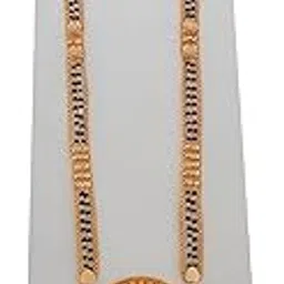 ramdev art fashion jewellery Women's Traditional Long Chain Gold plated Mangalsutra/Gift For Her / 28 inch Long Mangalsutra-picture-29