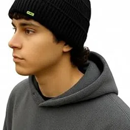 Earth Star Winter Beanie Cap | Soft Wool Knit | Ribbed Design with Ear Coverage for Cold Protection | Winter Cap for Men | Beanie Cap for Men | Thermal Wear Winter Cap for Women (Pack of 1)-picture-12