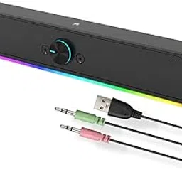 Baytion PC Speakers, Laptop Touch-Sensitive Speaker with Great Surround Sound, 6W USB Powered Stereo Sound Bar with 2 Diaphragms, 3.5mm Aux In, Bar-picture-19