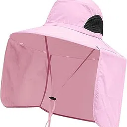 myaddiction Wide Brim Bucket Hat Breathable Sun Protection Hat for Vocation Beach Travel Pink-picture-28