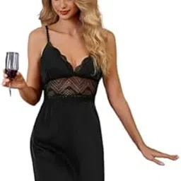 Women’s Lace Chemise Babydoll Teddy Lingerie | Sexy Sleepwear for Honeymoon, Bridal Night & Anniversary | Elegant Lace Nightdress-S-image-50