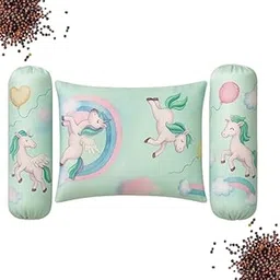 Pillow with 2 Side Bolsters,Sarso ki takya | Rectangle Shape Head Shaping & Neck Support Pillow with 2 Side Support | Anti-Flat Head Organic Pillow with Soft Cover-picture-21