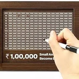 SHRAVAN Enterprise Money Saving Wooden Piggy Bank with Goal Chart | Savings Tracker Board | Home & Office Décor Style_376-picture-10