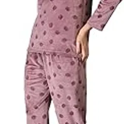 duchess Winter/Pre Winter wear Supersoft Velvet Printed Nightsuit for Girls & Women||Cozy Long Sleeve Pajama Set-picture-36