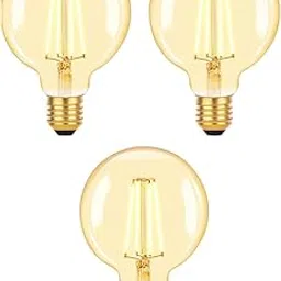 LEDOLUX Dimmable E27 LED Vintage Light Bulbs 6W 600lm, G95 Edison Screw GLS Large Bulbs Decorative Filament Bulbs Amber Globe Glass Warm White Lighting 2700K (Pack of 3)-picture-36