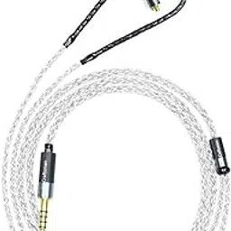 MMCX Plug 5N OFC Silver Plating+Graphene Earphone Cables for SHURE SE846 SE535 SE425 AONIC 4 5 Xelento Remote T8iE T9iE Fidue A83 Sirius MkII Dunu DK3001Pro DK4001 W60 W80 (4.4mm, MMCX)-image-77