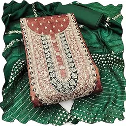 sainoor Women Brown Simmer Jacquard Dress Material With Dupatta-picture-24