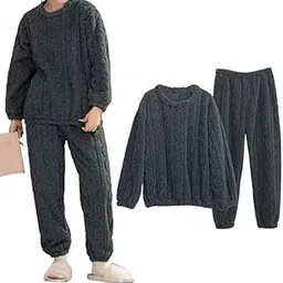 Winter Woolen Night Suits for Women and Girls | Cute Long-Sleeve Fleece Pajama Set | Soft, Stylish, and Warm Nightwear for Ultimate Comfort | Perfect Woolen Winter Nightdress-picture-20