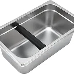 Large Stainless Steel Espresso Knock Box for Coffee Grounds | Durable Barista Knock Bin with Rubber Bar and Anti-Slip Base | Compact Waste Container Espresso Machines (10.4 x 6.3 x 3.9 Inch)-image-3