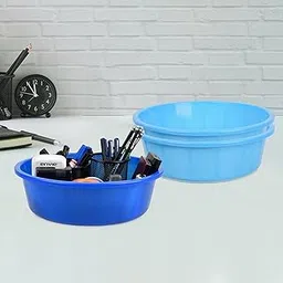 Homestic Pack of 3 Desk Organizer | Stationery Organizer | Multipurpose Storage Organizer | Office Supplies for Pen-Pencil-Staplers | Desktop Organizer | 6 LTR | Sky Blue & Blue-picture-43