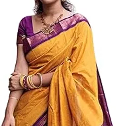 Gadwal Cotton Saree for Women | Pure Kalyani Cotton Saree with Zari Border Tassels & Blouse | Kanjivaram Linen Silk | Handloom Weave-image-21