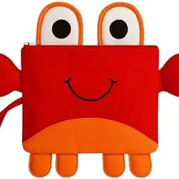 Kids Swimming Bag | Mini Travel Backpack for Preschool, Nursery, Beach | Wet & Dry Separation Storage for Boys & Girls Clothes (Crab Shape Red-Orange)-picture-17