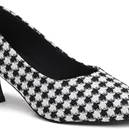 elle Women's Pointed-Toe Kitten Heel Pumps with Patterned Textile image 1
