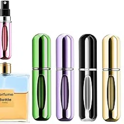 Portable Mini Refillable Perfume Atomizer Bottle, Scent Pump Case, Travel Atomizer (5ml, 5 Pack) (Purple, Gold, Red, Silver, Blue)-picture-45