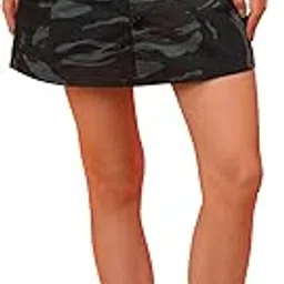 globus Women Camo Printed Slim Fit Mid-Rise Cargo Skorts-picture-31