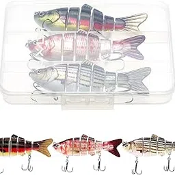 3.9in / 0.6oz Bionic Multi Jointed Hard Bait S Swimming Action Fishing Lure with Tackle Box 6 Segment Fishing Lure Lifelike Artificial Fishing Lures with Treble Hooks-picture-57